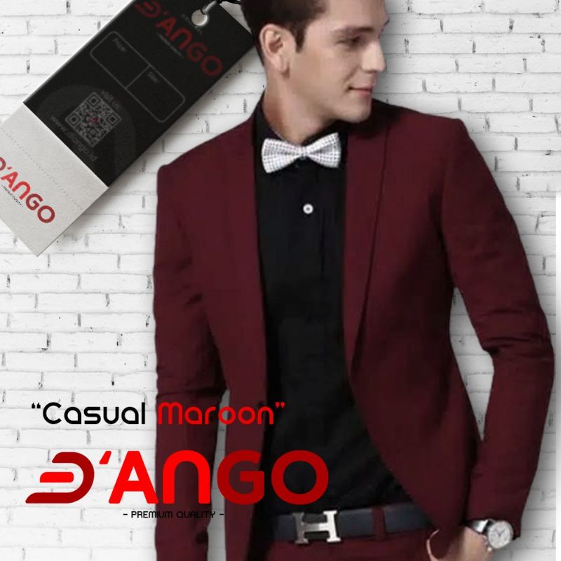 Blazer pria Casual Maroon | Blazer Pria Murah Maroon Polos