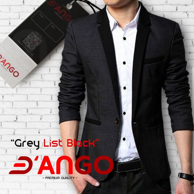 Blazer Casual Grey list Black | Jas Blazer Pria Abu